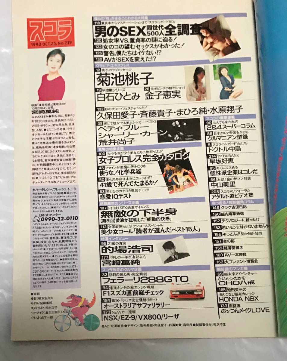 スコラ スコラ 1990年10月25日号 No.219 菊池桃子 宮崎萬純の入札履歴