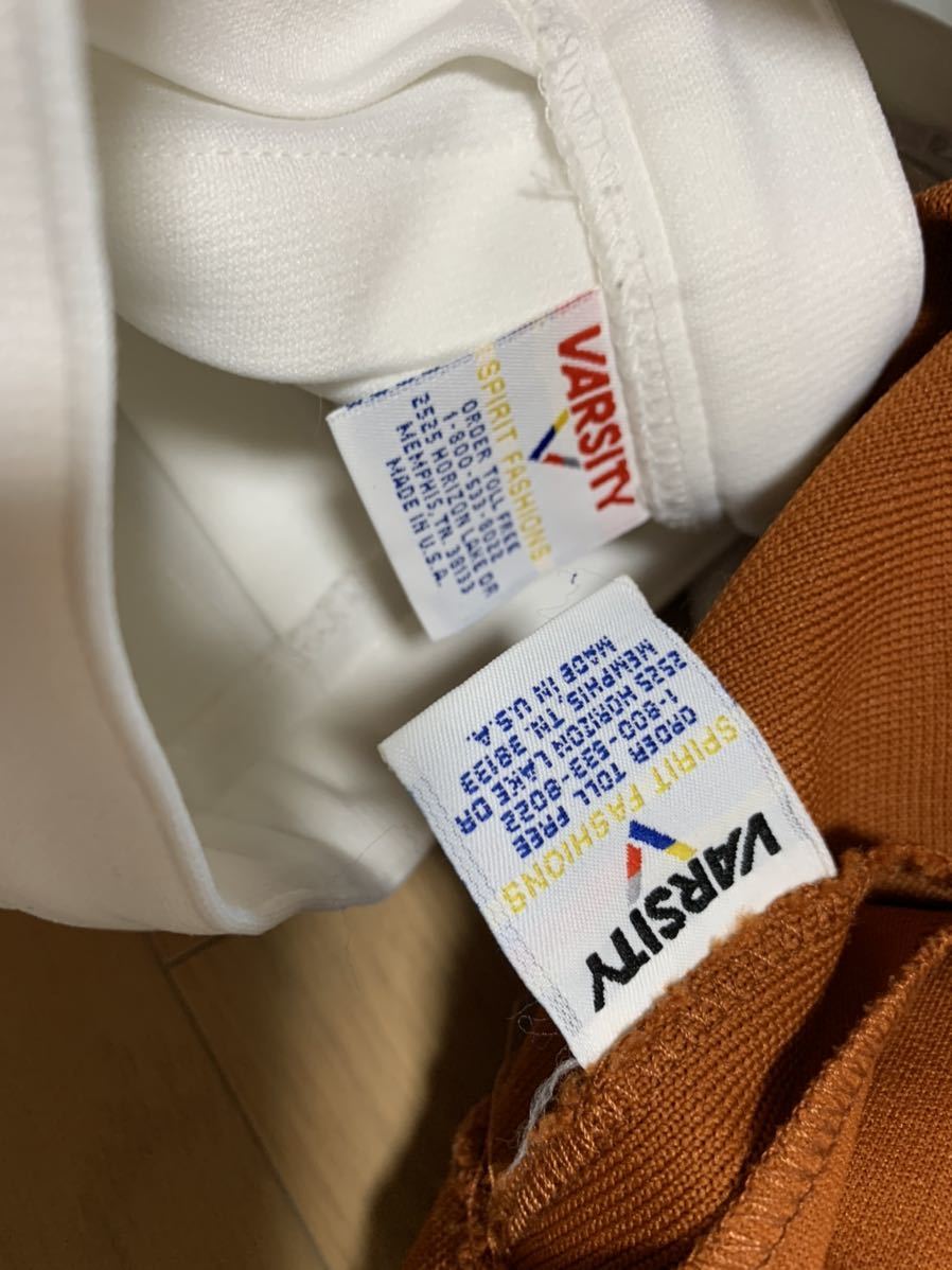 【送料無料】VARSITY/JCA製 チアユニフォーム チア リーディング レディース 上下セット　ホワイト/ブラウン_6