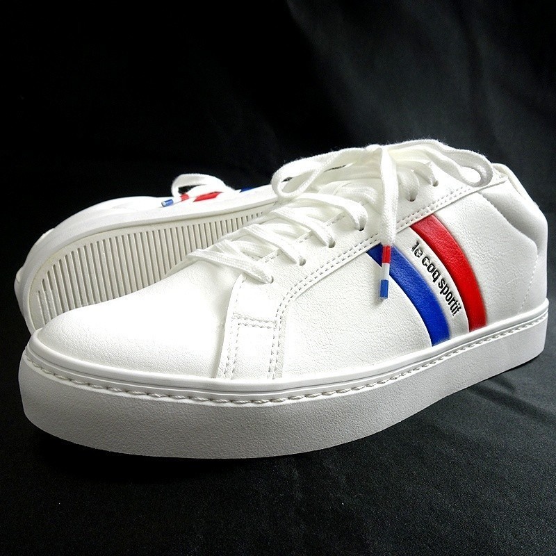 Le Coq Sportif ルコックスポルティフ トリコロールライン エコレザー ローカット スニーカー シューズ 白 26 050 Bus3164c 26 0cm 売買されたオークション情報 Yahooの商品情報をアーカイブ公開 オークファン Aucfan Com