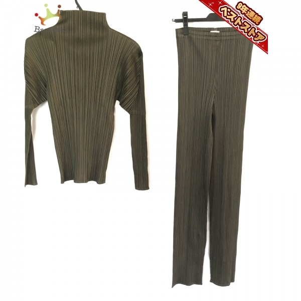  プリーツプリーズ PLEATS PLEASE レディースパンツセットアップ - カーキ レディース プリーツ レディーススーツ(レディースファッション)｜売買されたオークション情報、yahooの商品情報をアー その他