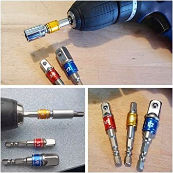  カラフルコードリングヘックスシャンクインパクトグレードソケット3本 差込角 6.35(1/4")・9.5(3/8&q_4