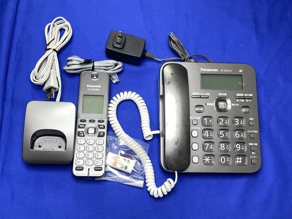 動作確認済 除菌済 新品バッテリー付き パナソニック コードレス 電話機 子機付 VE-GD32-H 子機 KX-FKD508-H 送料込 (管理NO，04661)