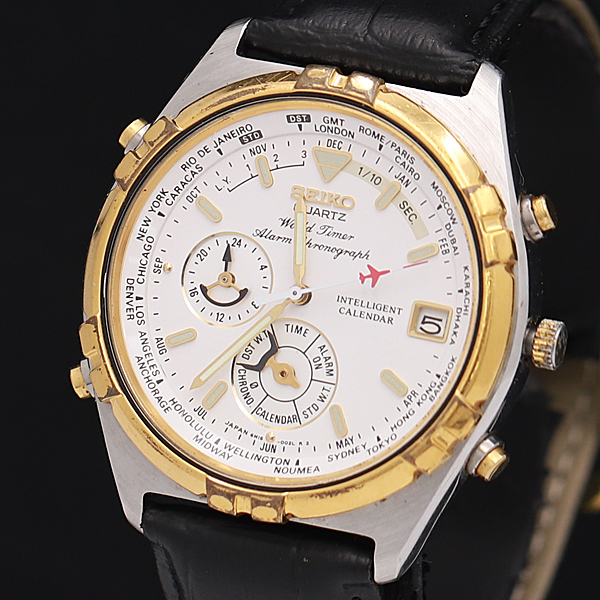 SEIKO 6M15-0020 ワールドタイマー Yahoo!オークション - 「セイコー 