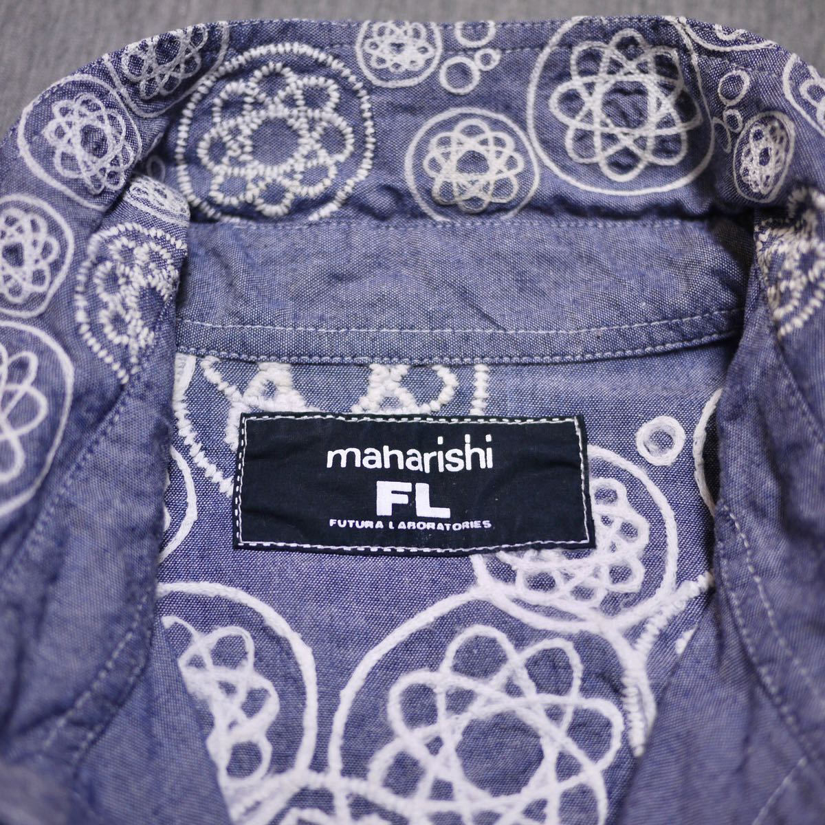 maharishi FUTURA Laboratories ATOMIC CIRCLE CHAMBRAY SHIRTS Size S 