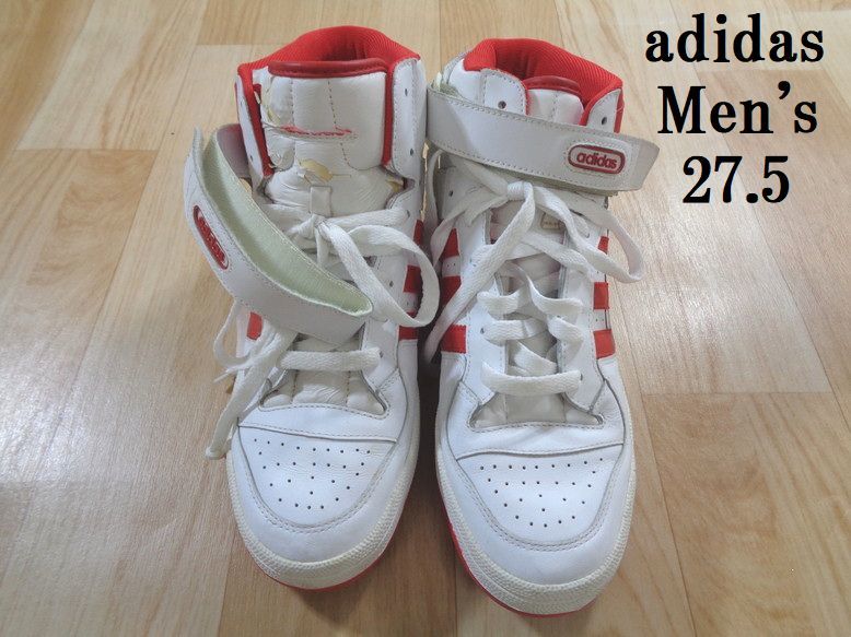 F1279　adidas　ハイカットスニーカー　ホワイト系　27.5　メンズ ハイカットスニーカー アディダス ホワイト 「adidas」 ブラック (M