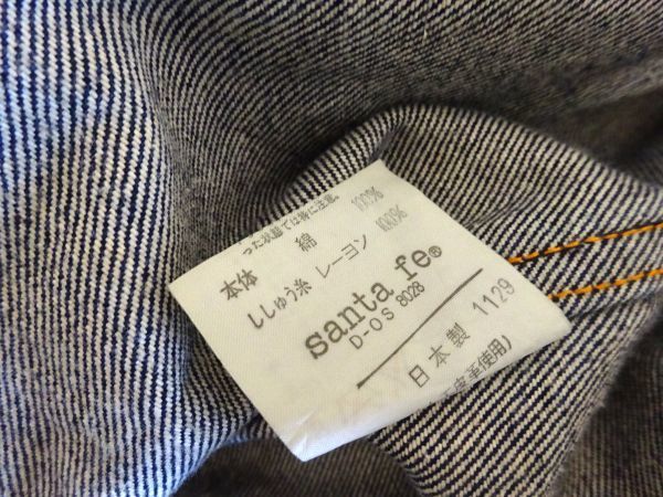 ◇美品 Santafe サンタフェ デニムジャケット Gジャン 刺繍 濃紺