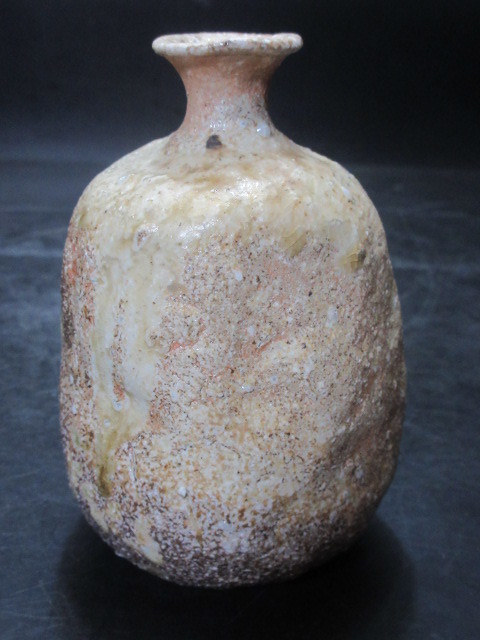 信楽焼 加藤隆彦作 鶴首 高さ6.5寸（約20cm） 共箱 本物保証 SALE，お得 加藤隆彦 造 信楽 徳利 共箱