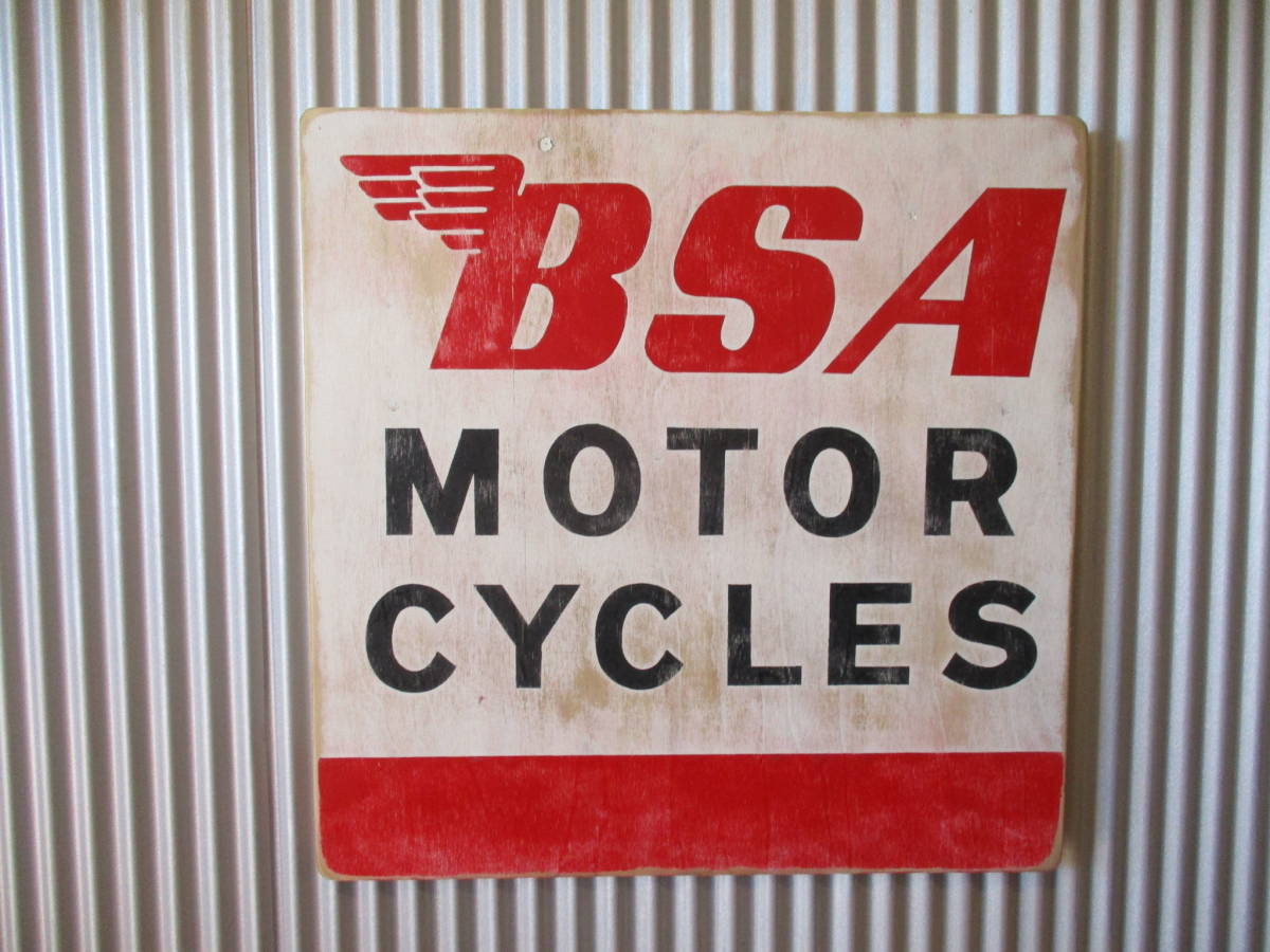 ビンテージサイン木製看板 検）BSAアドバタイジングガレージカスタム