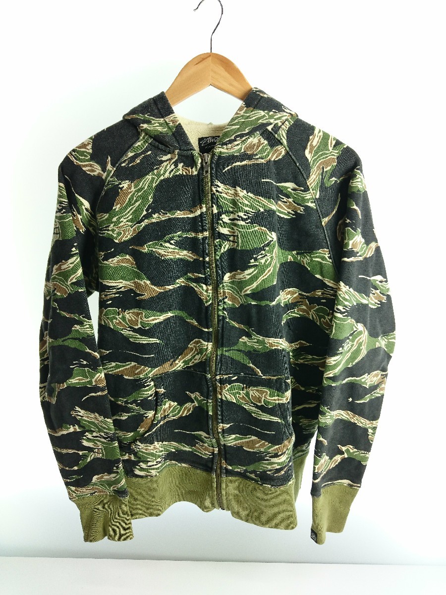 STUSSY タイガーカモ ジップパーカー Lサイズ STUSSY◇ジップパーカー/M/コットン/カモフラ/タイガーカモ | Stüssy