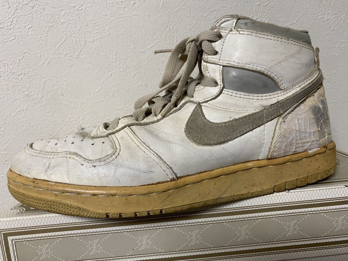 1985 NIKE BIG NIKE OG 白×灰 US10 ビッグナイキ