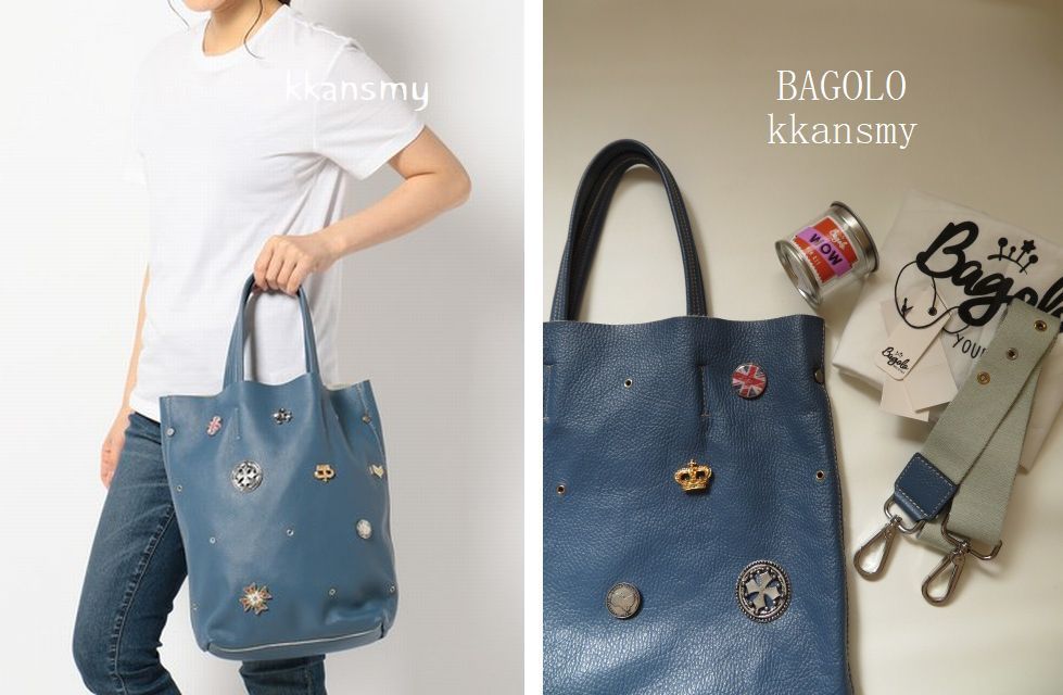 VIA BUS STOP購入BAGOLOバゴロ*ピンブローチ付き2WAYレザートート 