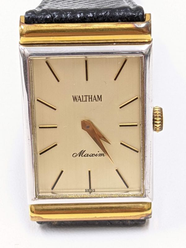 稼働品】 WALTHAM ウォルサム Maxim マキシム 手巻き 手巻 シャンパン 