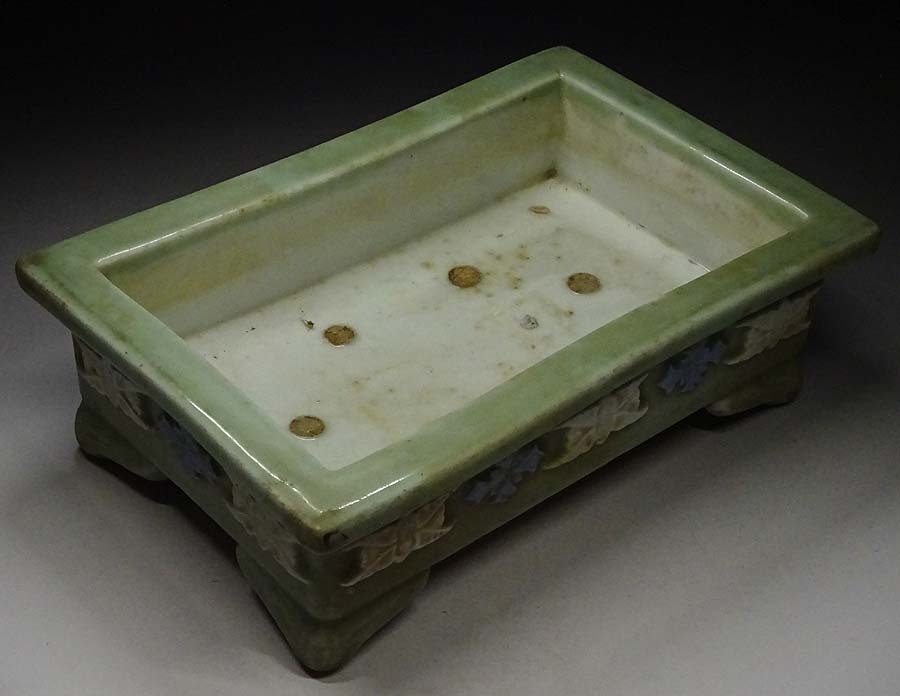 Yahoo!オークション 「尾張焼 蘭鉢 緑屋c□ 工芸品 幅約31.5cm