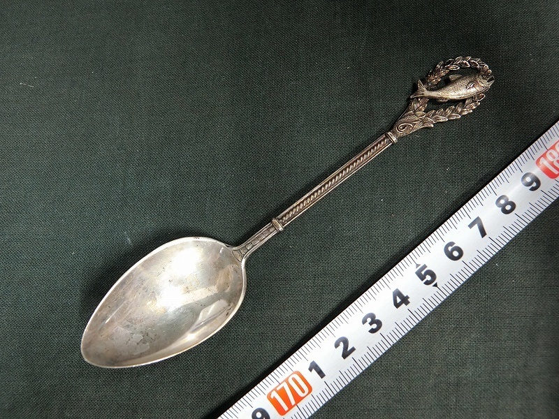 A4364 TOWLE社 銀製 STERLING刻印 魚模様 スプーン 21g