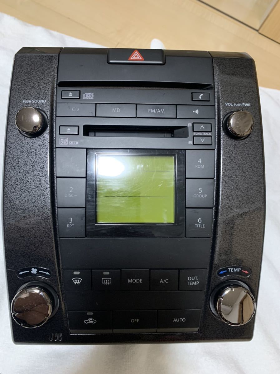 AZワゴン MJ22S H20年 マツダ純正オーディオ CD&MDプレイヤー オートエアコンmh22s ワゴンR ステングレー カスタム 動作点灯確認済み