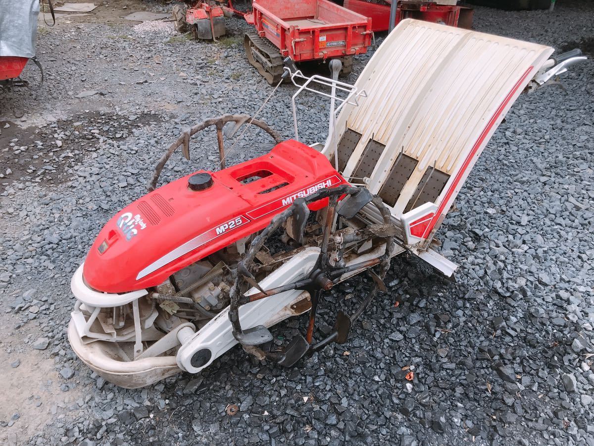 中古 MITSUBISHI 三菱 MP25 歩行型 田植え機 2条植え G222P 2.2馬力 動作品