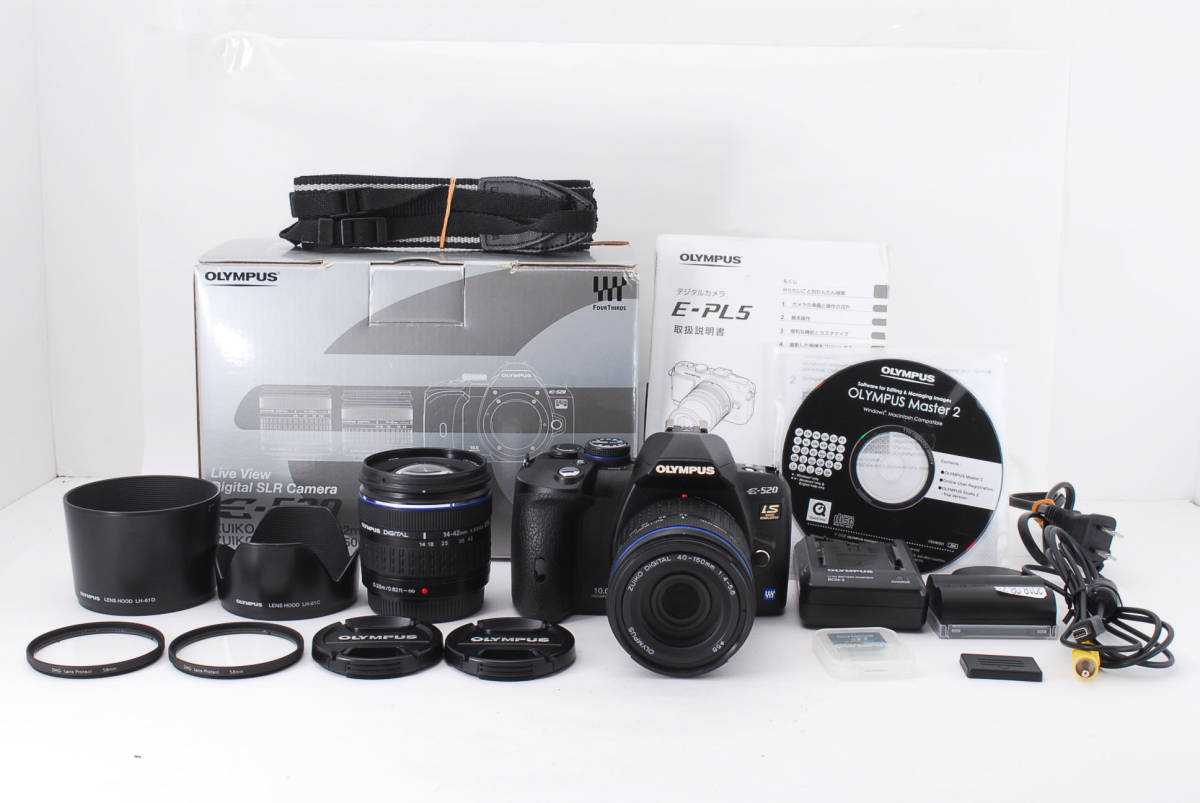 OLYMPUS E-520 ダブルズームセット フルセット 元箱付 OLYMPUS E-520