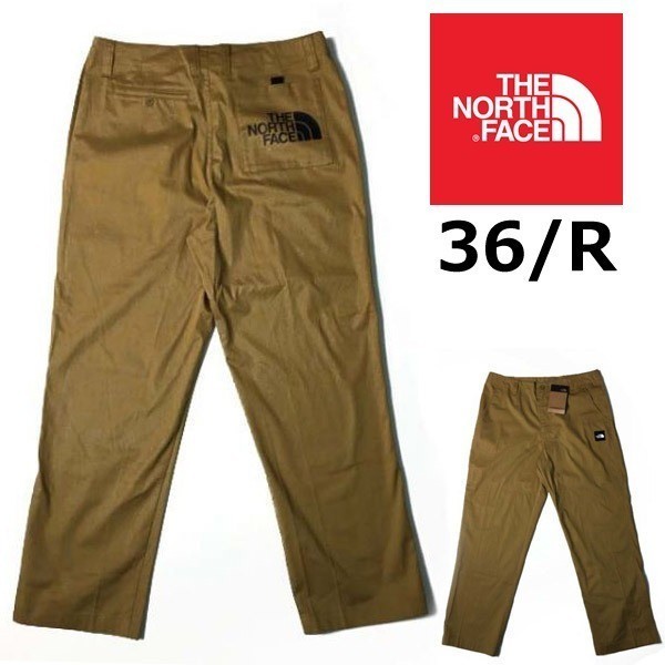 1円～!売切!【正規新品】THE NORTH FACE SIDE SLACK PANT パンツ チノパン US限定 ビッグロゴ カジュアル シンプル(36/R)カーキ 190110-35