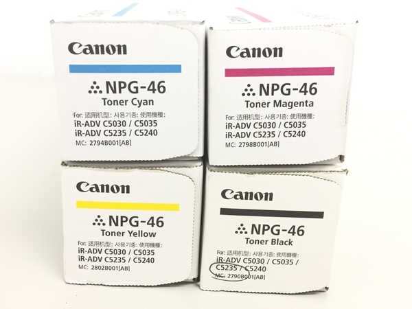 未使用 Canon NPG-46 トナー カートリッジ マゼンタ イエロー ブラック シアン 4色セット キヤノン K5587885