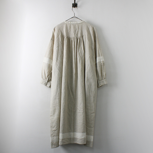 美品 SM2 Samansa Mos2 サマンサモスモス 胸元重ねレースワンピース F/ベージュ フレア【2400012202726】 Samansa SM2 Mos2 シャツ Mos2サマンサモスモスSM2コットンリネン Mos2）