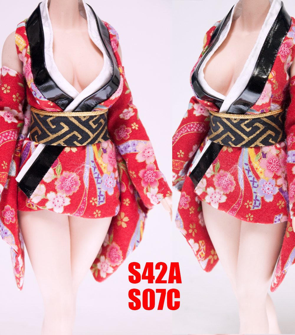 1/6 ファイセン S42A S07C Phicen TBLeague ミニ着物ドレス 和柄Tバック付 くノ一