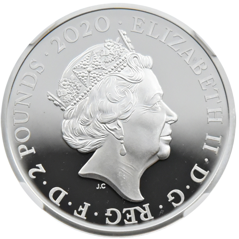 ☆1円スタート】2020 デヴィッド・ボウイ 2ポンド1オンス銀貨