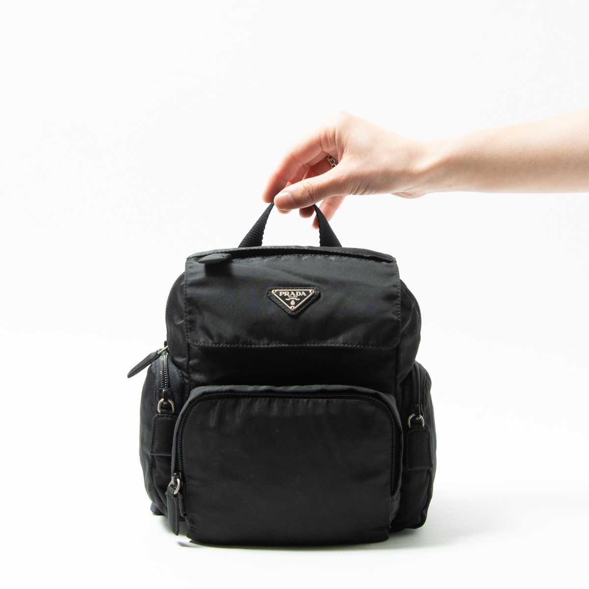 PRADA プラダ リュック デイパック ポコノ 美品 バックパック 三角ロゴ 
