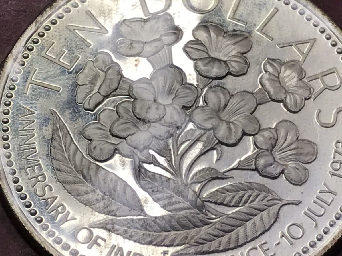 ○バハマ銀貨 1975年バハマ国10ドル/フランクリンミント/コイン/古銭