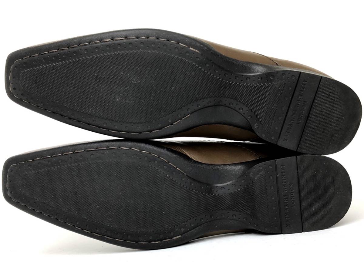 即決 KATHARINE HAMNETT キャサリンハムネット メンズ 27cm 本革 
