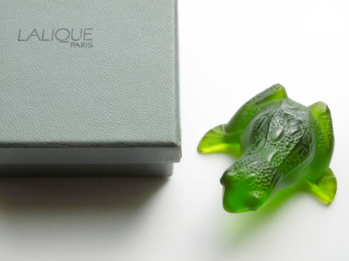 LALIQUE カエル ラリック ライムグリーン フロスト □interior,Object