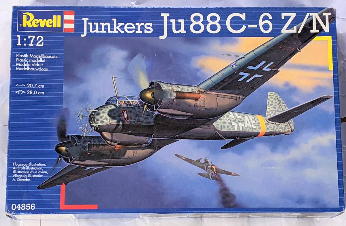 レベル 1/72 ユンカース Ju 88 C-6 Z/N 中古 エッチングパーツ付き