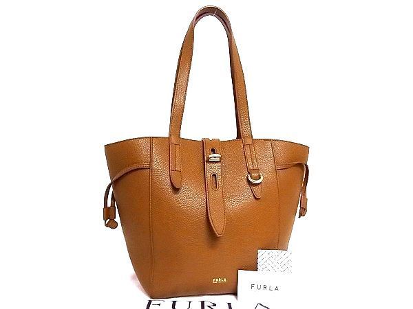 1円 □新品□未使用□ FURLA フルラ ネット レザー ゴールド金具 