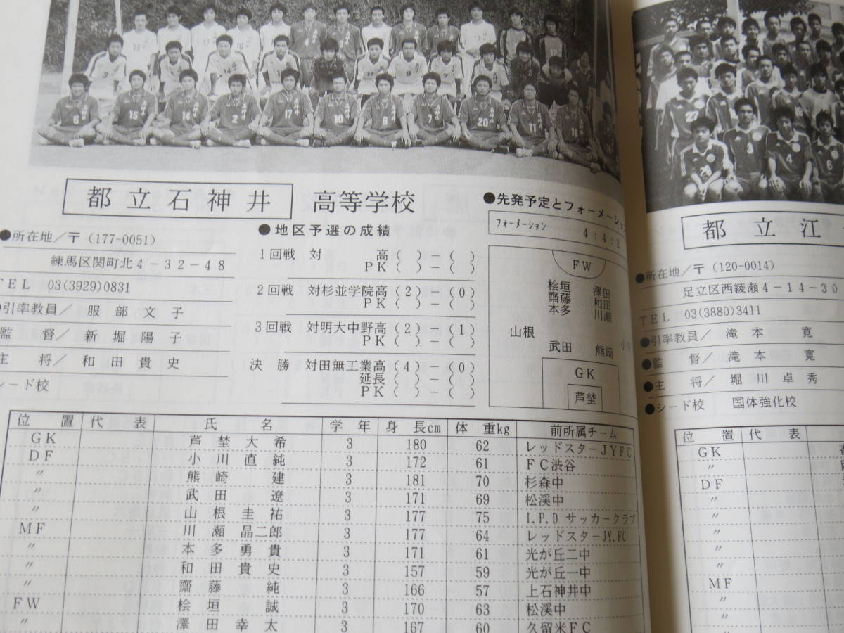 第回全国高校サッカー選手権 東京都大会プログラム 帝京高石神井高校 平成16年度 パンフレット プログラム 売買されたオークション情報 Yahooの商品情報をアーカイブ公開 オークファン Aucfan Com