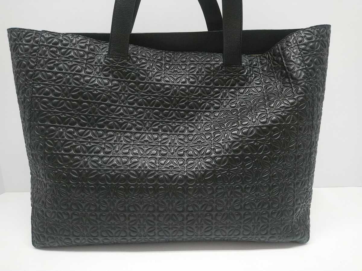 極美品 ロエベ LOEWE ショッパー トート バッグ レザー ブラック