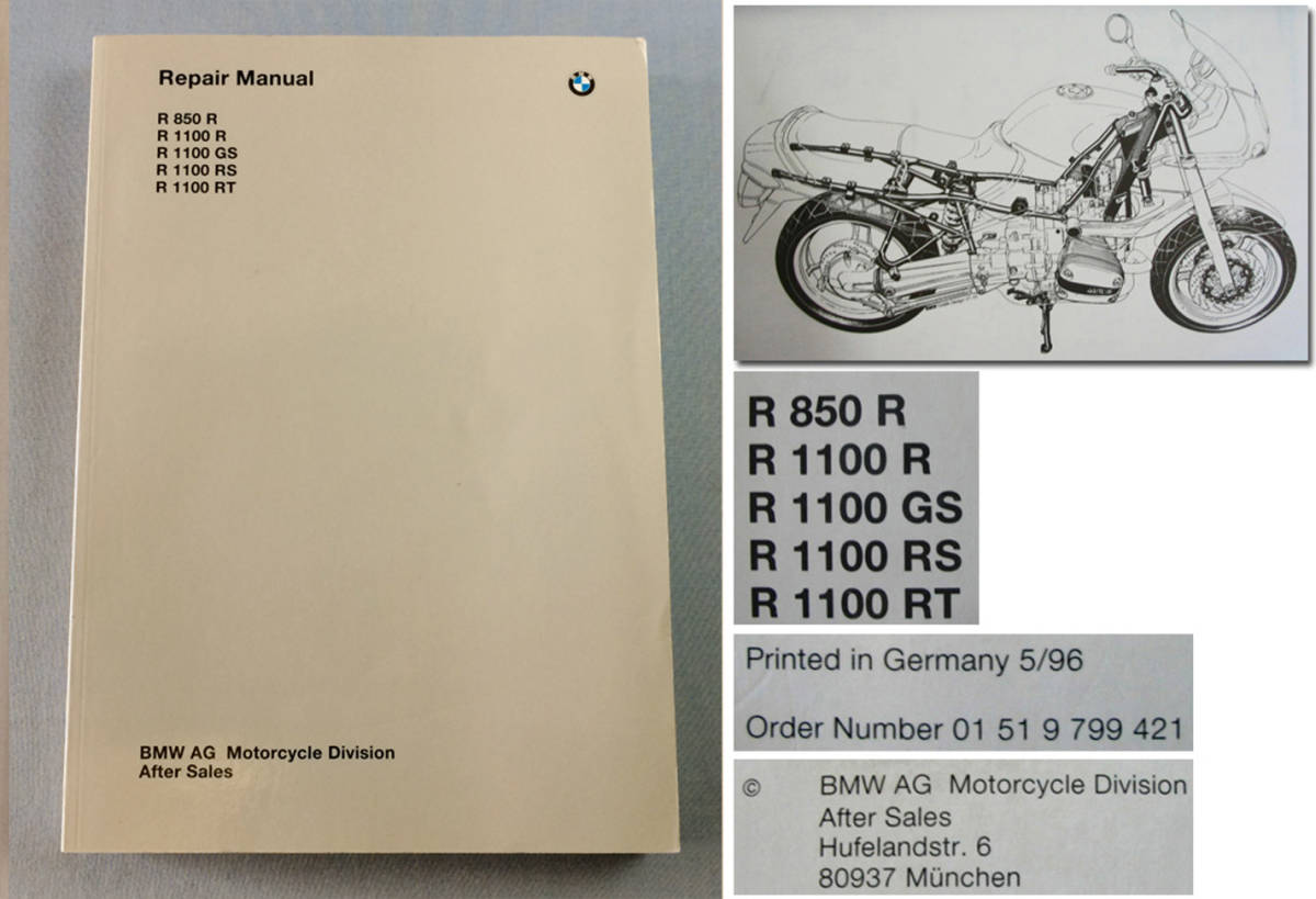 BMW R850R R1100RS R GS RT 純正サービスマニュアル R1100R R1100GS