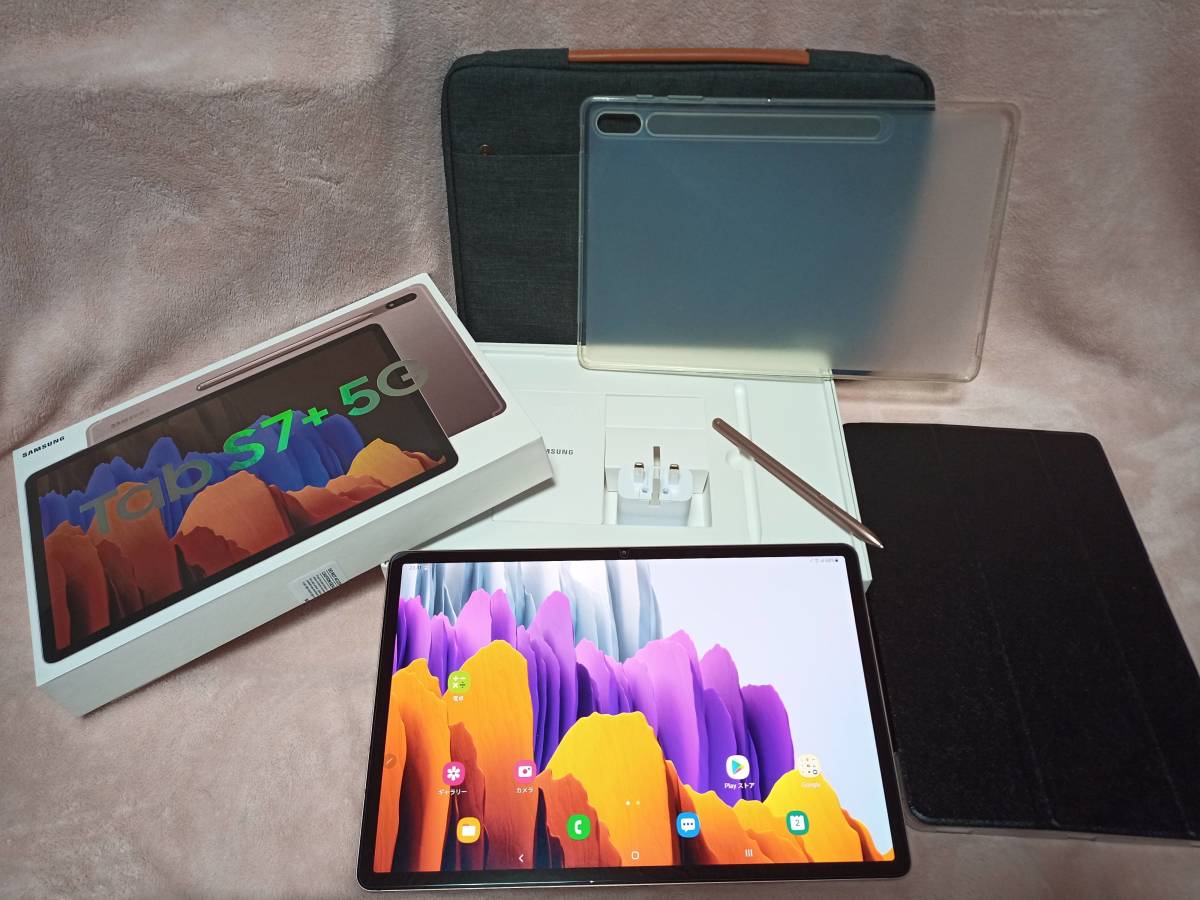 中古美品 Samsung Galaxy Tab S7Plus SM-T976B LTE＆5G 8GB 256GB Snapdragon 865+ Mystick Bronze　おまけ付き_1