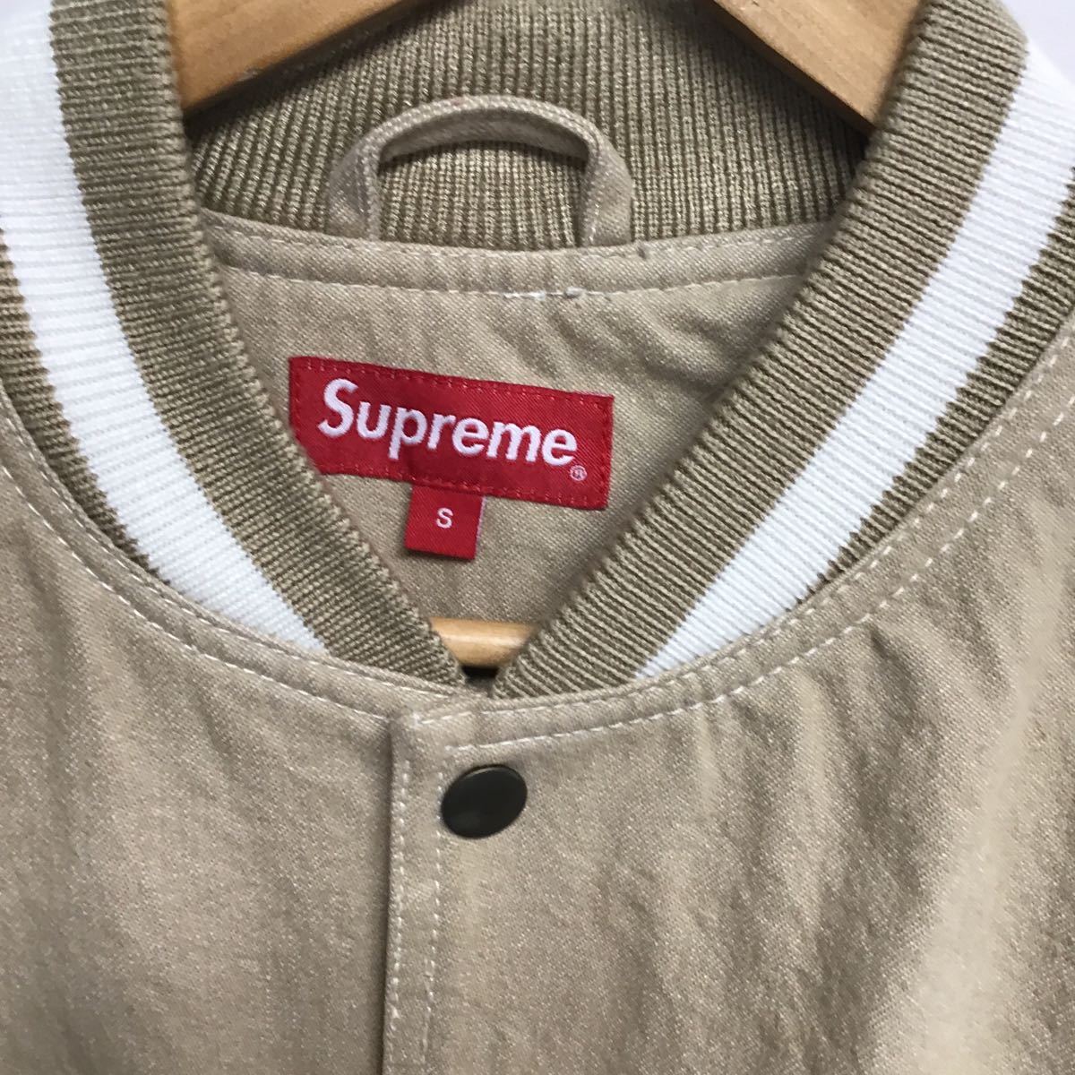 Supreme まん丸 18ss Denim Varsity Jacket 