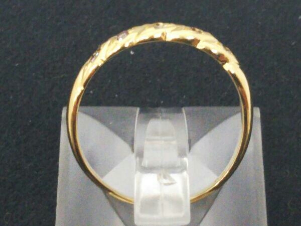 K18 ダイヤ 0.2ct デザイン リング 15号 リング幅 0.2cm 総重量 2.7g