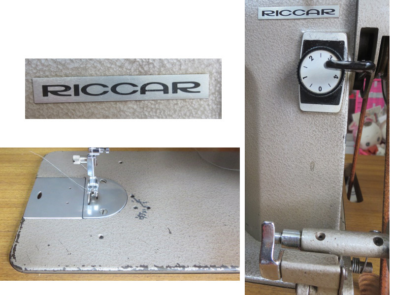 ＊アンティーク＊　整備済　RICCAR リッカー職業用足踏みミシン#60~#5糸対応 完動品 レザークラフトにも
