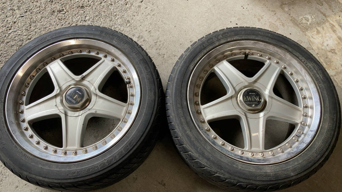 売り切り 当時物 WORK EWING 17インチ ドリフトドリケツ 17×8J 5H 114.3PCD+47 2本 シルビア180SXマーク2ローレルチェイサーなどに