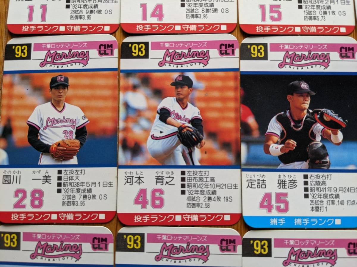 タカラ プロ野球カードゲーム 93年度 千葉ロッテマリーンズ カードのみ 