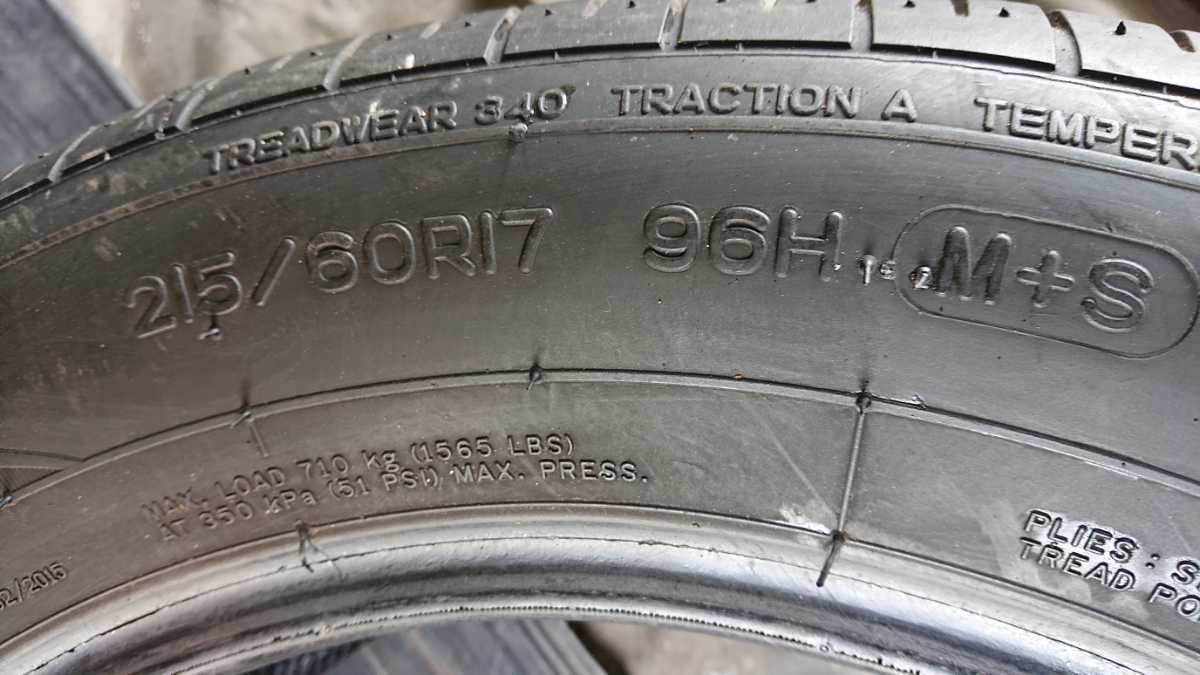 売切 高年式 着払い 215/60R17 4本 バリ山有深溝 8分山_3