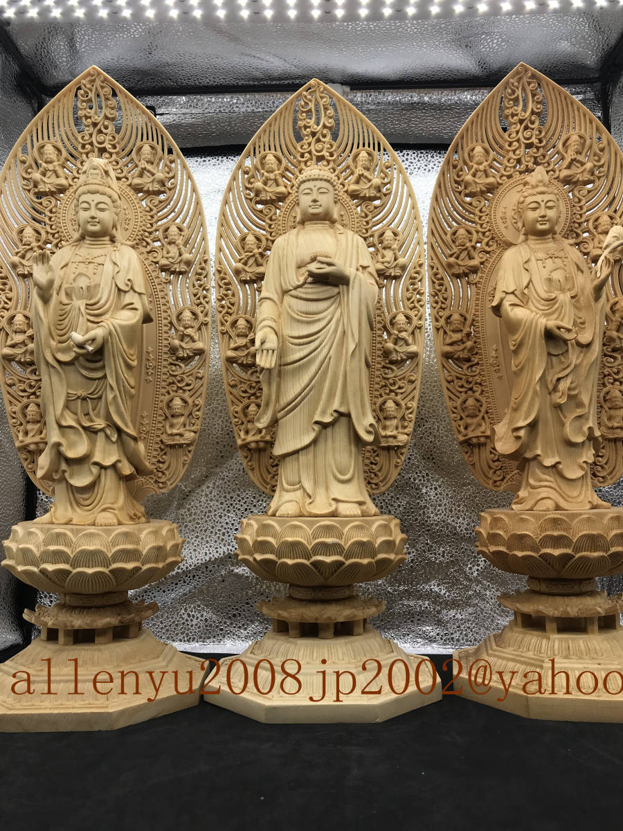 仏像・細密木彫.白檀製.高さ49cm.傷み無く最上々・インド