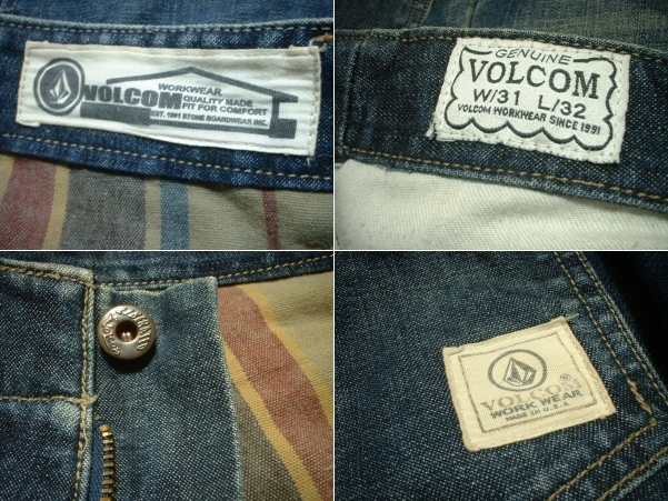 USA製VOLCOMビンテージ加工ジーンズW31フラップ&ペインター正規 