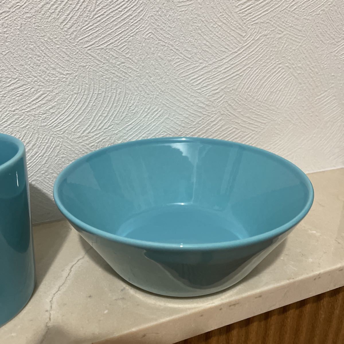 送料無料　美品　ittala TEEMA イッタラ　ティーマ　2点セット　ターコイズ　マグカップ300ml シリアルボウル15㎝_3