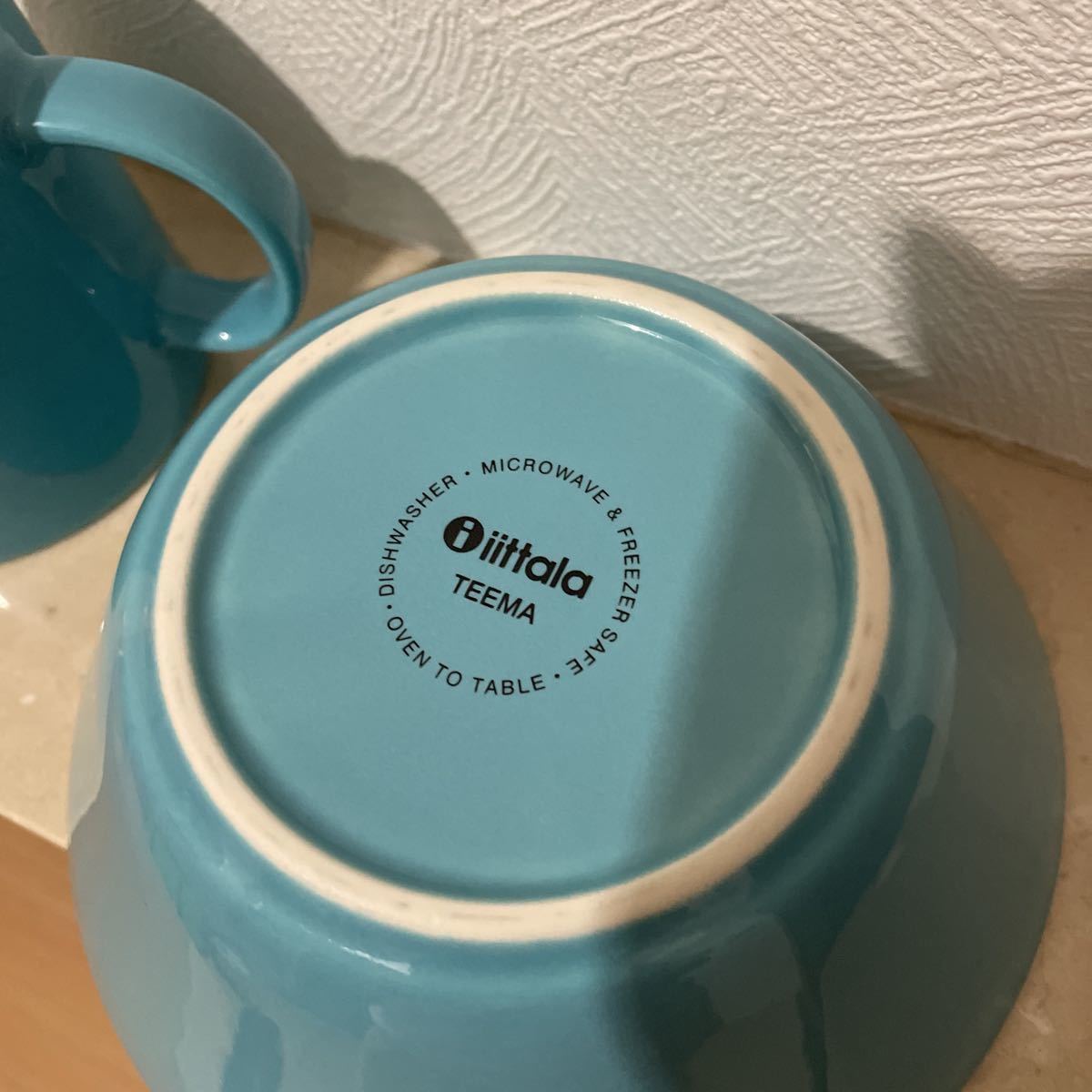 送料無料　美品　ittala TEEMA イッタラ　ティーマ　2点セット　ターコイズ　マグカップ300ml シリアルボウル15㎝_5