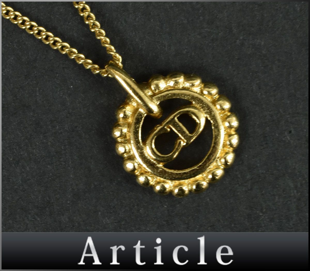 103396〇 Christian Dior ディオール CDロゴ ネックレス ペンダント GP 