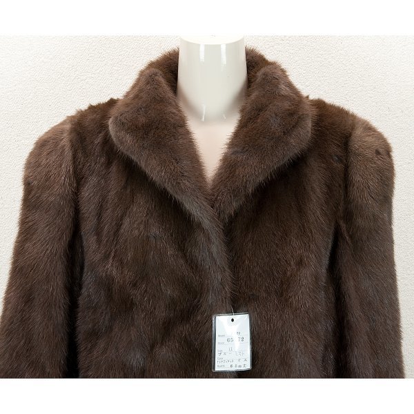 ブルーミスト ミンク コート 茶系 11号 【2J50】 MINK 中古 長期保管品
