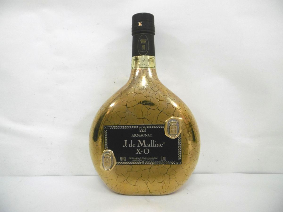 古酒 未開栓 J.de Malliac J.マリアック XO ARMAGNAC アルマニャック BRANDY ブランデー Gold ゴールド ボトル 700ml 40% L4939xD