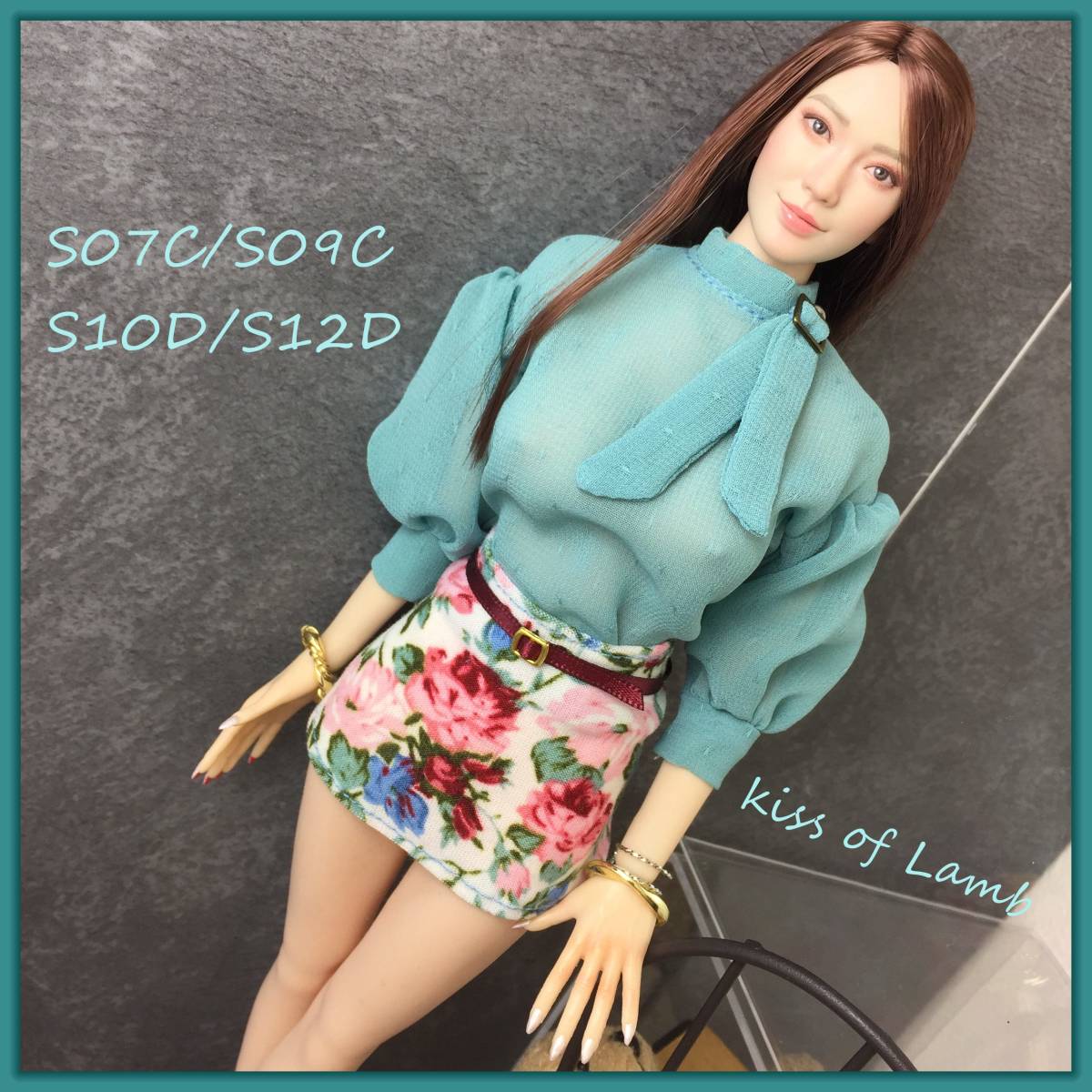 全国無料，安い S07C/S09C ／S10D/S12Dサイズ グリーン色シフォンブラウス ボー 花柄スカート ベルト ４点セット TBLeague outfit人形洋服(クールガール)｜売買されたオークション情報、yahooの商品情報をアーカイブ クールガール